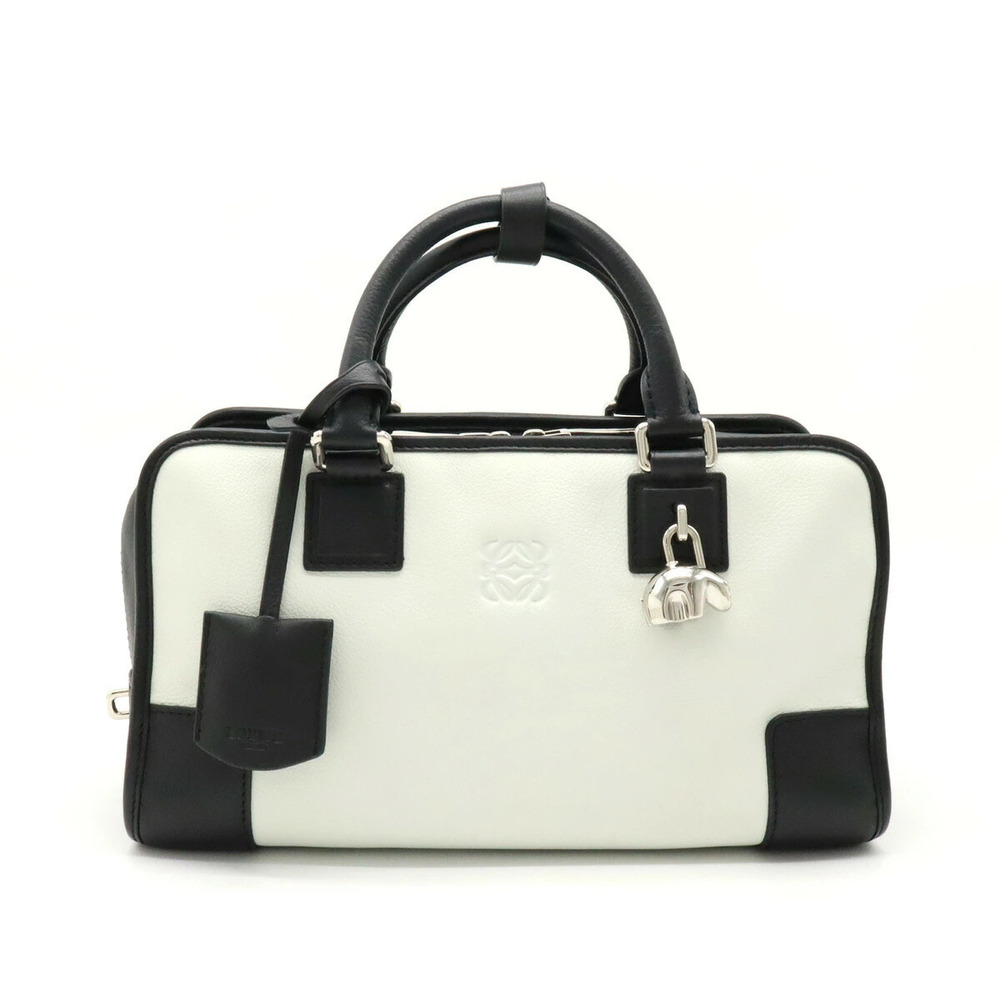 Loewe Amazona Anagram Limited Edition Handbag Bicolor Leather Black White